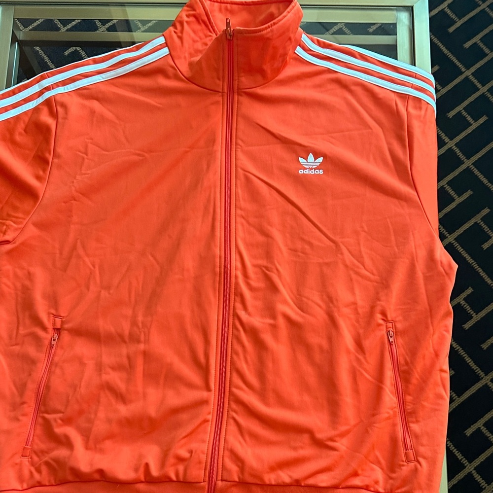 Adidas Men's Firebird track suit in Vibrant Orange